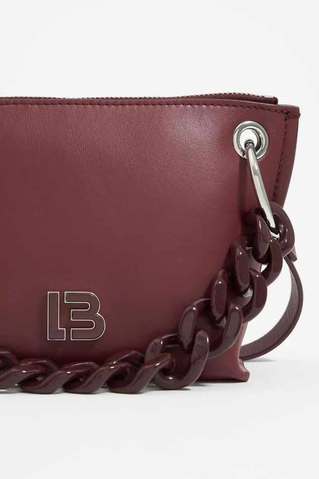 Small Burgundy Leather Trapezium Bag Burgundy Women Bimba Y Lola Crossbody Bags