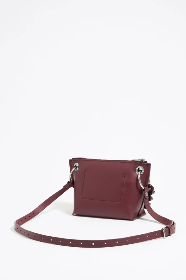 Small Burgundy Leather Trapezium Bag Burgundy Women Bimba Y Lola Crossbody Bags