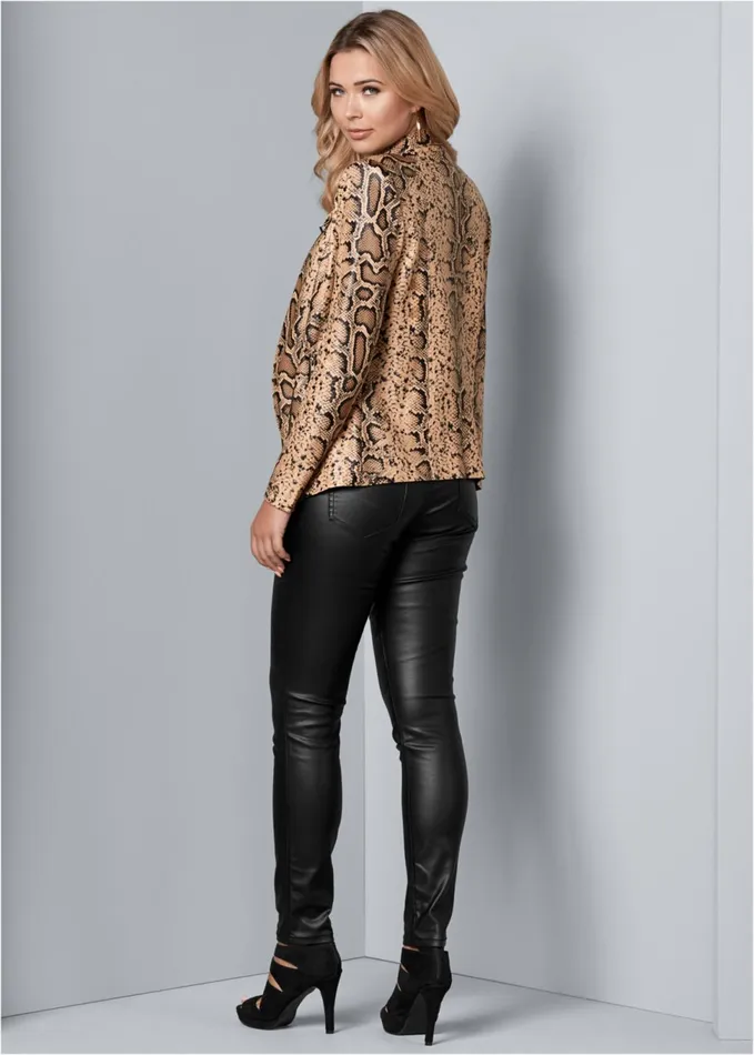 SNAKE PRINT JACKET Brown Multi Women VENUS Faux Leather