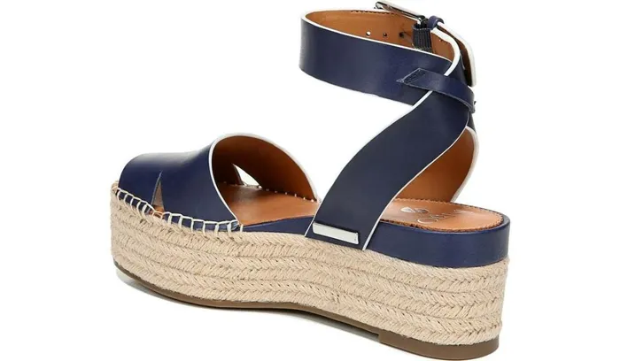 Spadrilles Women Franco Sarto Sarto Lexie Espadrille Platform Sandal Navy Leather