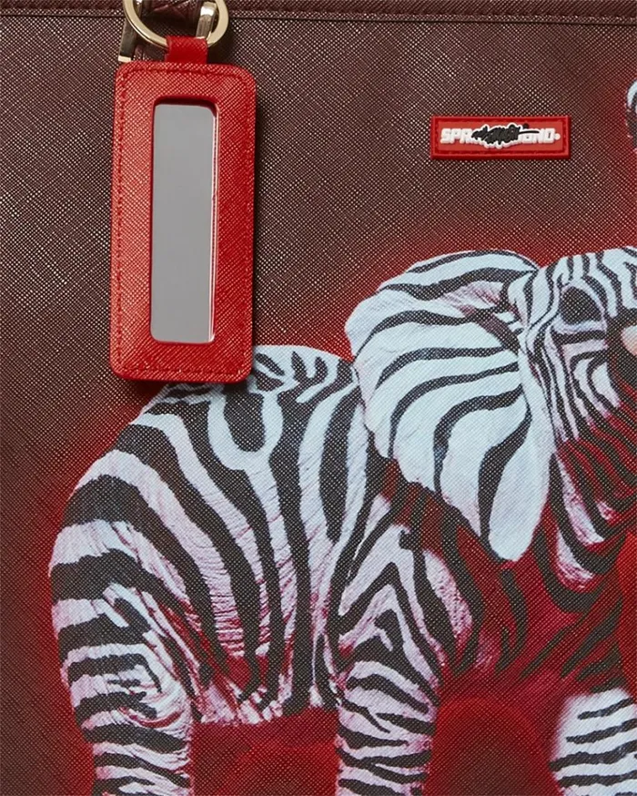 SPRAYGROUND ZEBRA ELEPHANT RON ENGLISH COLLAB TOTE Bags