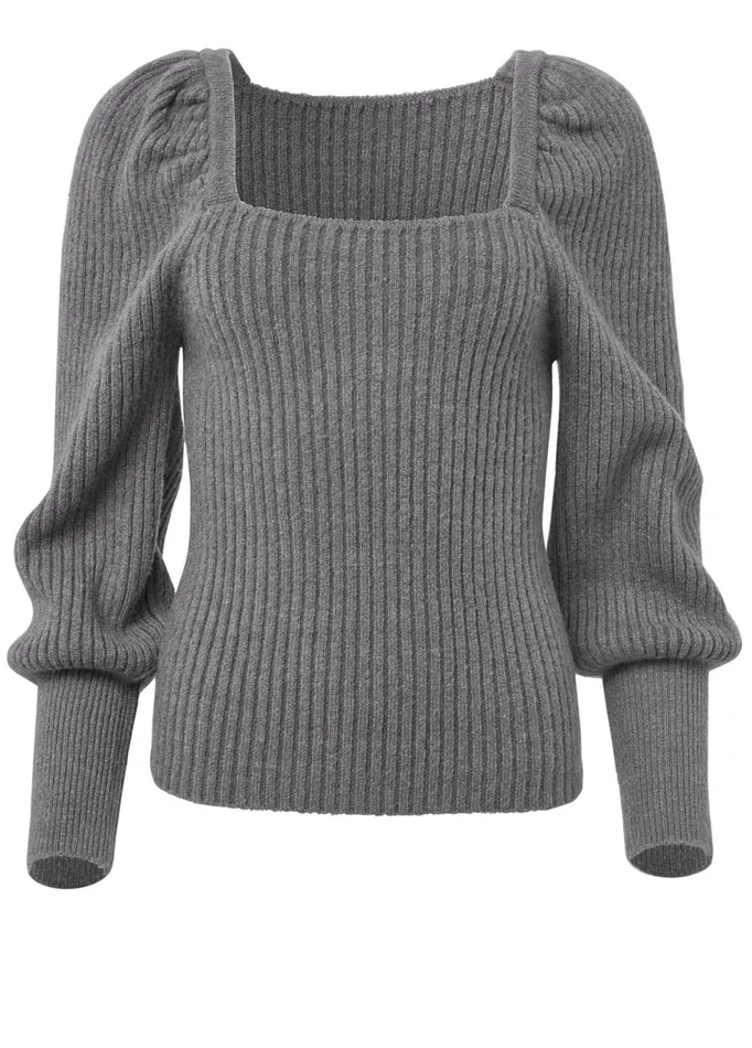 SQUARE NECK SWEATER Dark Grey Women VENUS Pullover