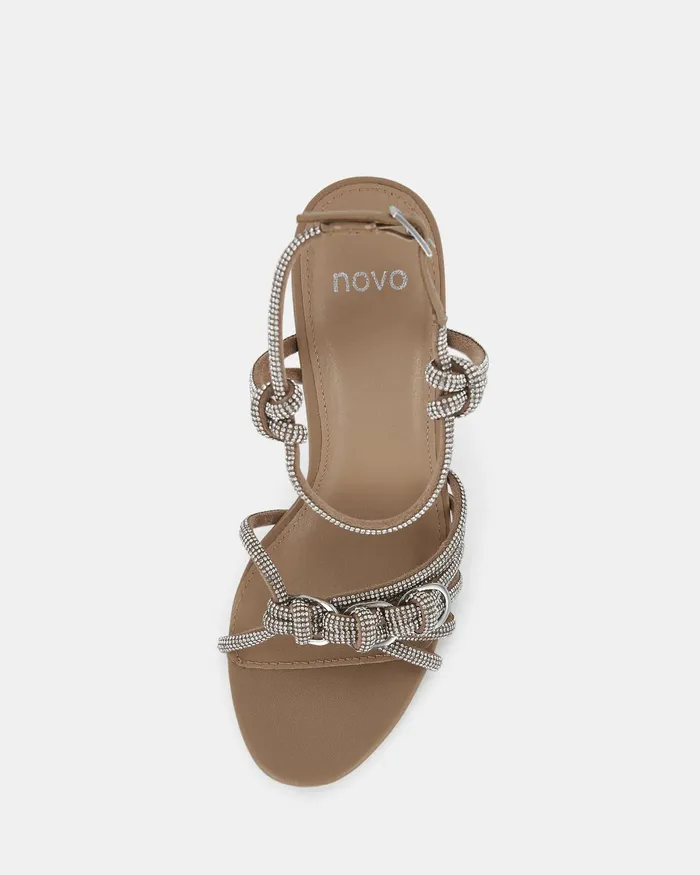 Stilettos Women ZARDI CAMEL Open Toe Heels NOVO Shoes