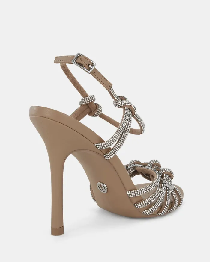 Stilettos Women ZARDI CAMEL Open Toe Heels NOVO Shoes