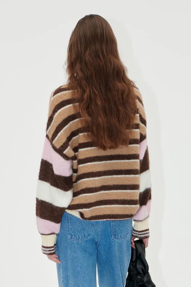 Stine Goya Knitwear Long Sleeve Crew Neckline Jumper 8211 Multi Stripes 8211 Women