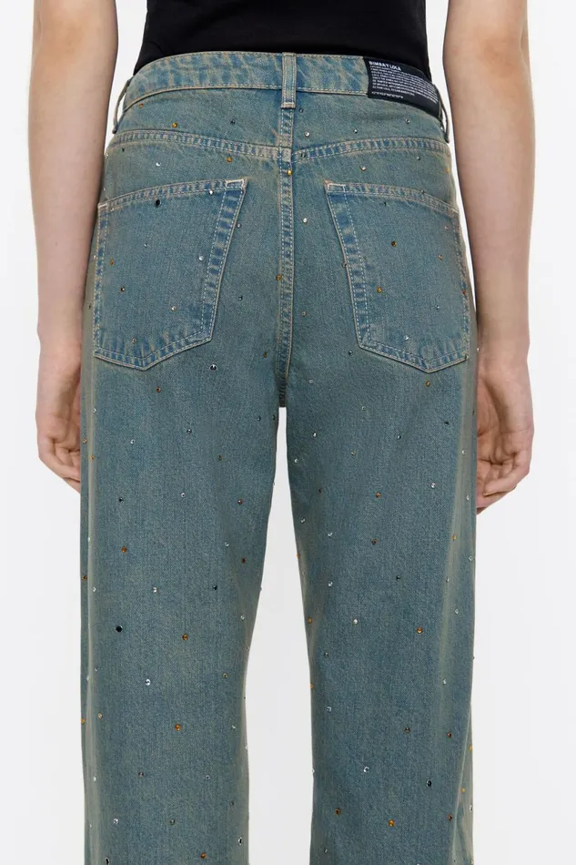 STRAIGHT CROPPED 8211 Blue Stones Jeans Light Denim Blue Women Bimba Y Lola Denim STRAIGHT CROPPED 8211 Blue Stones Jeans Light Denim Blue Women Bimba Y Lola Denim