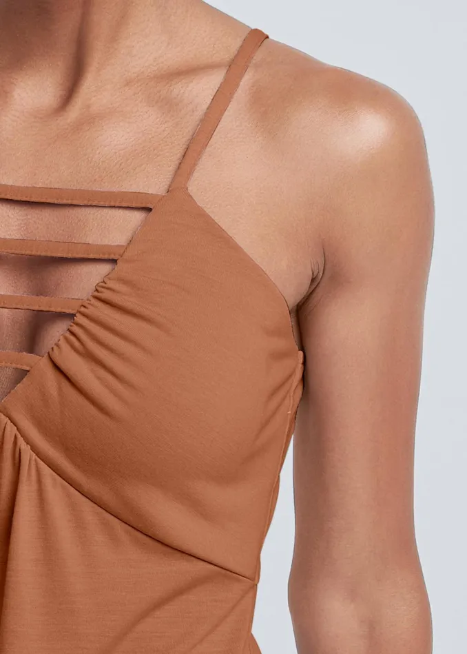 STRAPPY SLEEVELESS TOP Brown Women VENUS Venus Basics Tops
