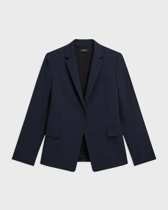 Suits Women Theory Slim Blazer In Good Wool Nocturne Navy