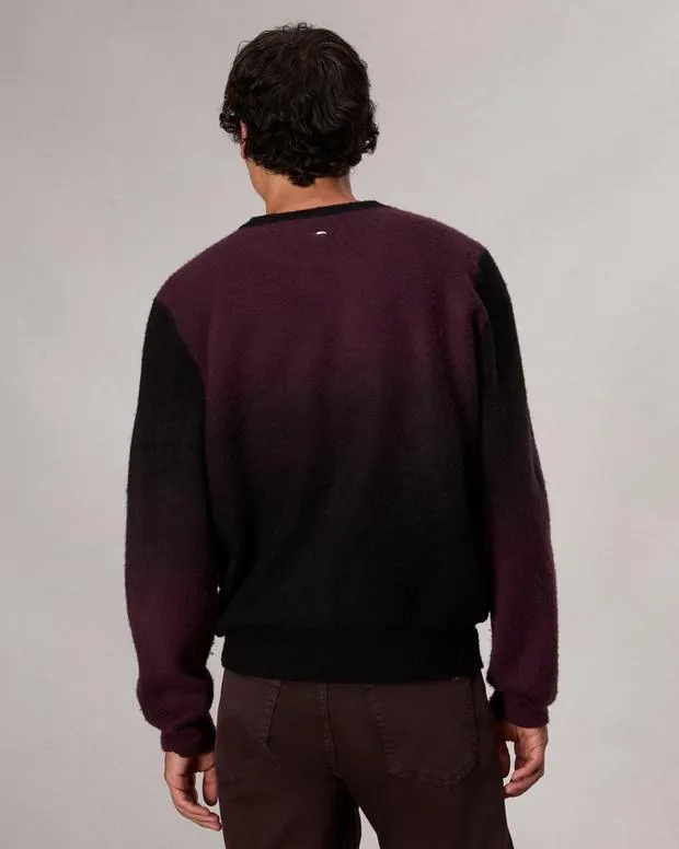 Sweaters Men Rag and Bone Downing Crewneck Sweater Burgundy Multi