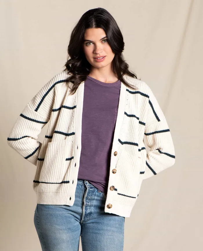 Sweaters ToadandCo Women8217s Bianca Cardigan Almond Stripe