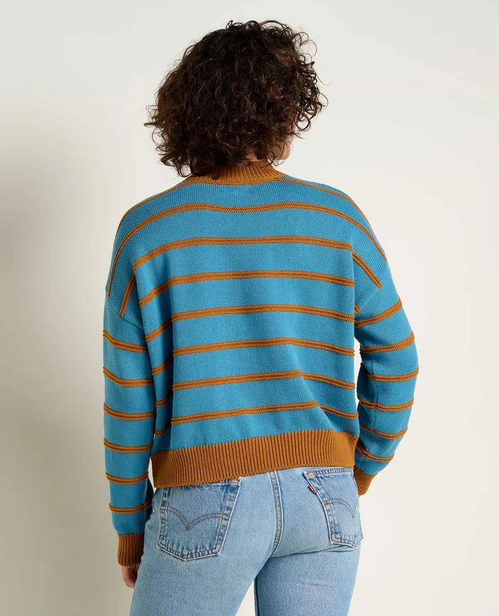 Sweaters Women8217s Bianca II Crew Sweater Cardamom Stripe ToadandCo