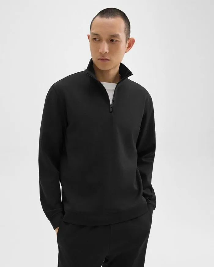 Sweatshirts Hoodies Men Theory QuarterZip Sweatshirt In Scuba Black