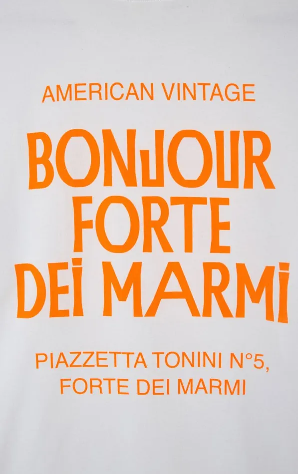 TShirt Fizvalley 034Bonjour Forte Dei Marmi034 White WomenMen American Vintage Short Sleeve TShirts TShirt Fizvalley 034Bonjour Forte Dei Marmi034 White WomenMen American Vintage Short Sleeve TShirts