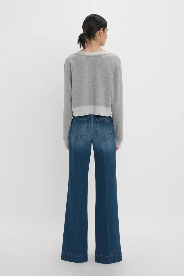 TShirts and Sweatshirts Women Victoria Beckham Cropped Sweatshirt In Grey Marl