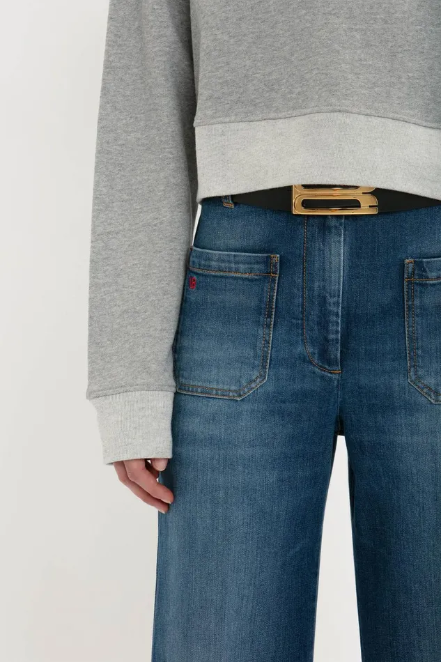 TShirts and Sweatshirts Women Victoria Beckham Cropped Sweatshirt In Grey Marl