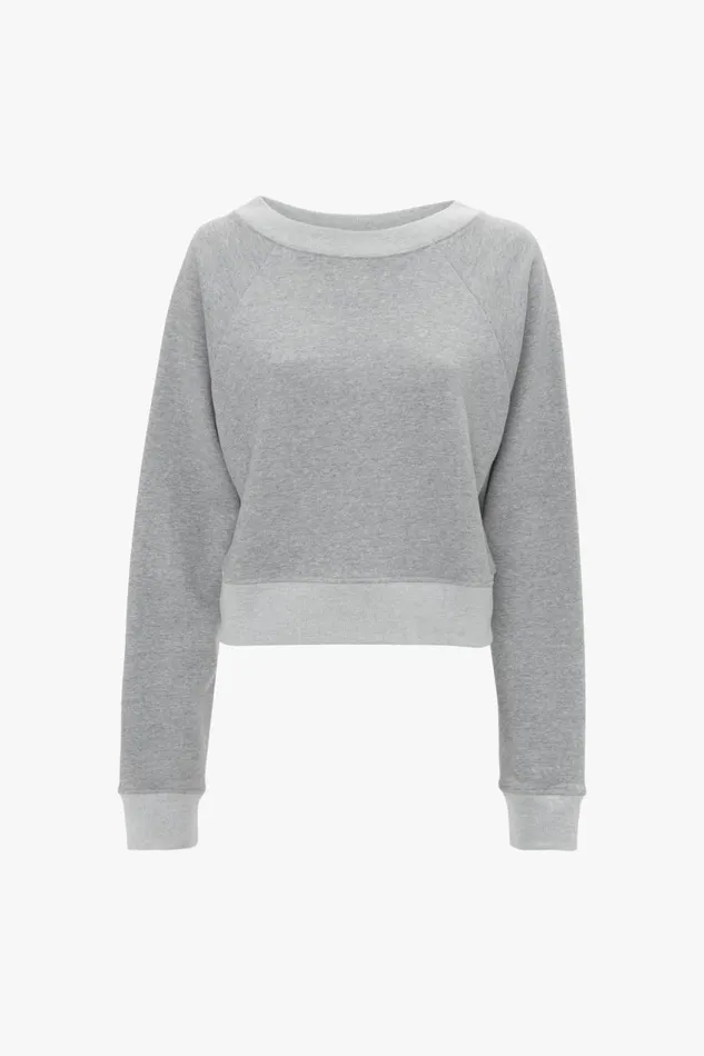 TShirts and Sweatshirts Women Victoria Beckham Cropped Sweatshirt In Grey Marl
