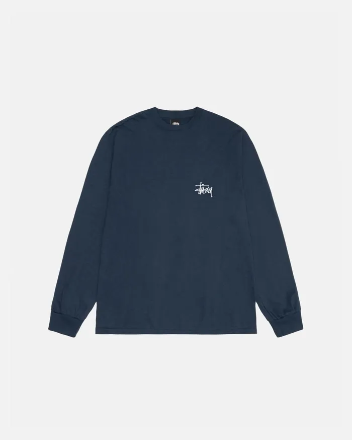 Tees MenWomen Stussy BASIC STSSY LS TEE Navy