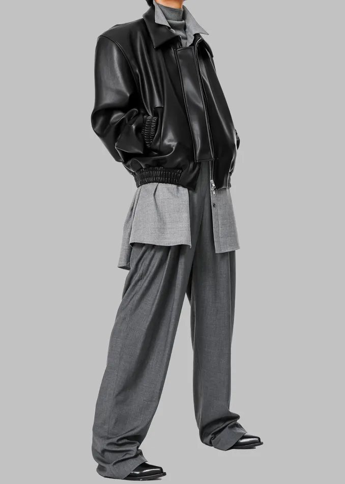 The Frankie Shop Bottoms Gelso Pleated Trousers 8211 Dark Grey Melange 8211 Women