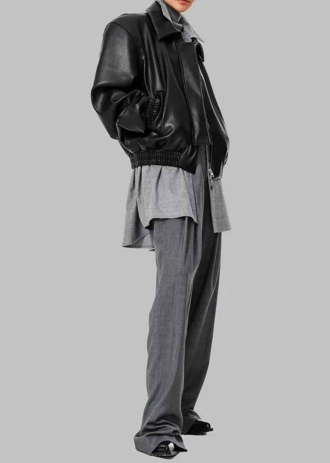 The Frankie Shop Bottoms Gelso Pleated Trousers 8211 Dark Grey Melange 8211 Women