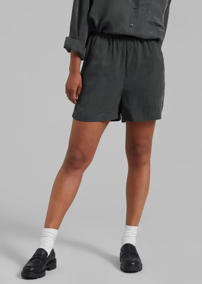 The Frankie Shop Bottoms Haneul Shorts 8211 Charcoal 8211 Women