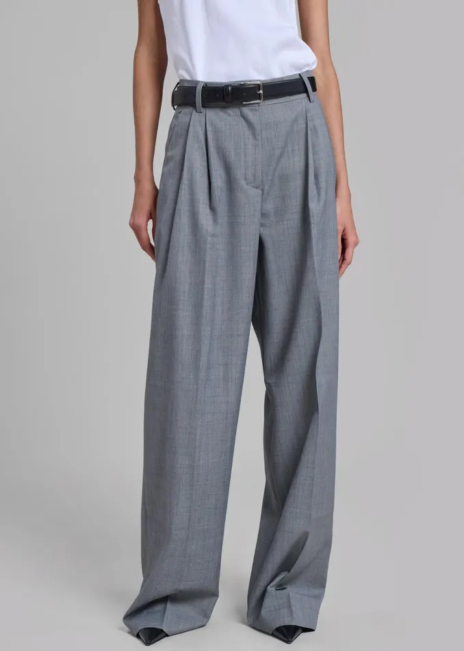 The Frankie Shop Bottoms Jorae Pleated Trousers 8211 Grey 8211 Women