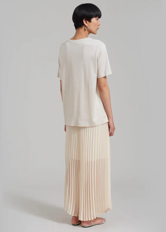 The Frankie Shop Bottoms Kaya Pleated Maxi Skirt 8211 Beige 8211 Women