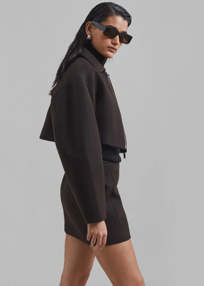 The Frankie Shop Bottoms Kerrigan Wool Mini Skirt 8211 Brown 8211 Women