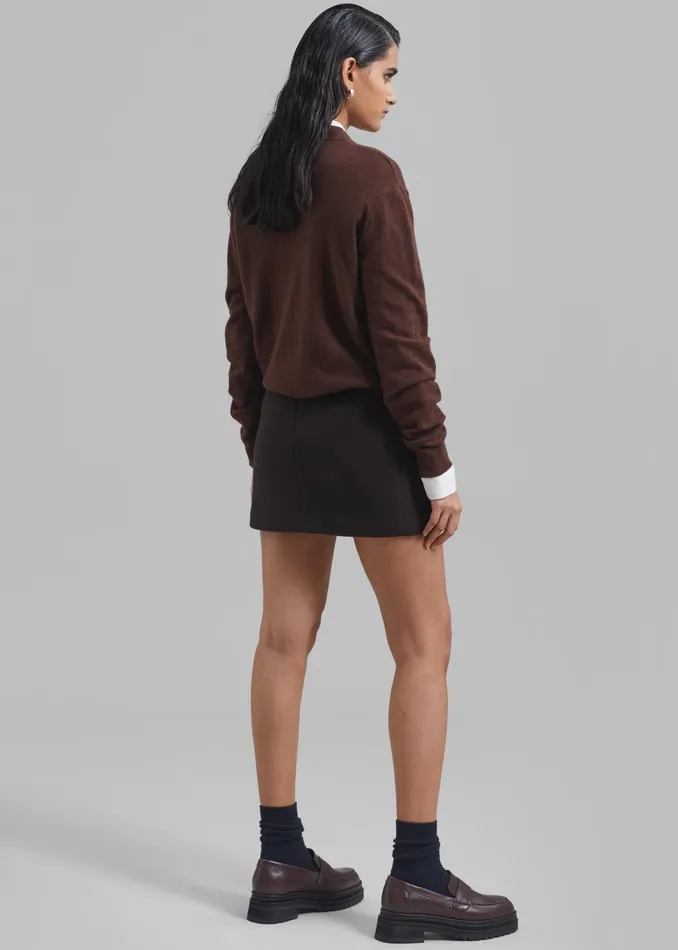 The Frankie Shop Bottoms Kerrigan Wool Mini Skirt 8211 Brown 8211 Women