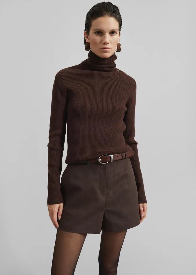 The Frankie Shop Bottoms Merida Faux Suede Shorts 8211 Brown 8211 Women