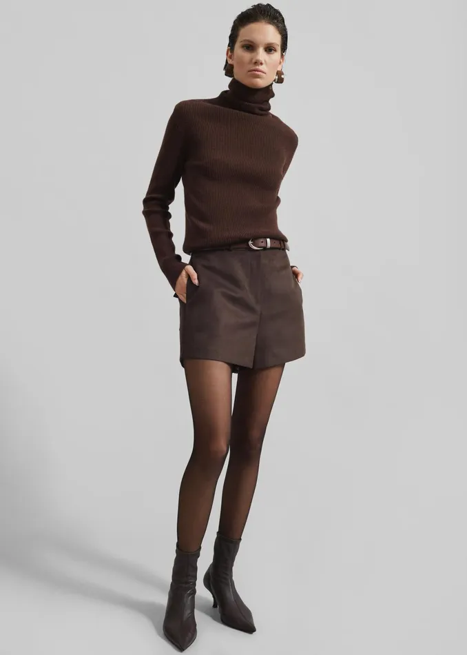 The Frankie Shop Bottoms Merida Faux Suede Shorts 8211 Brown 8211 Women