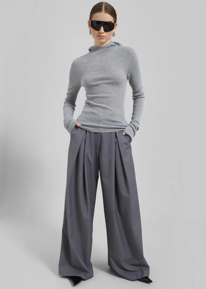 The Frankie Shop Bottoms Noor Wide Pants 8211 Grey 8211 Women