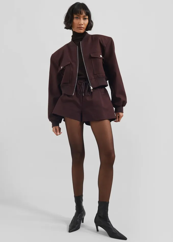 The Frankie Shop Bottoms Pomona Shorts 8211 Burgundy 8211 Women