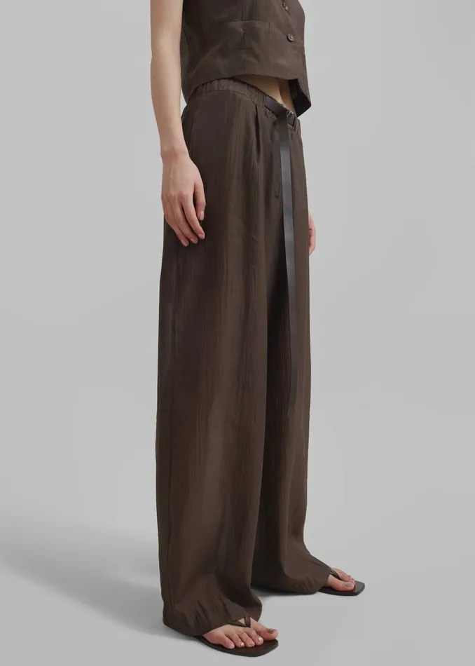 The Frankie Shop Bottoms Selene Trousers 8211 Chocolate 8211 Women