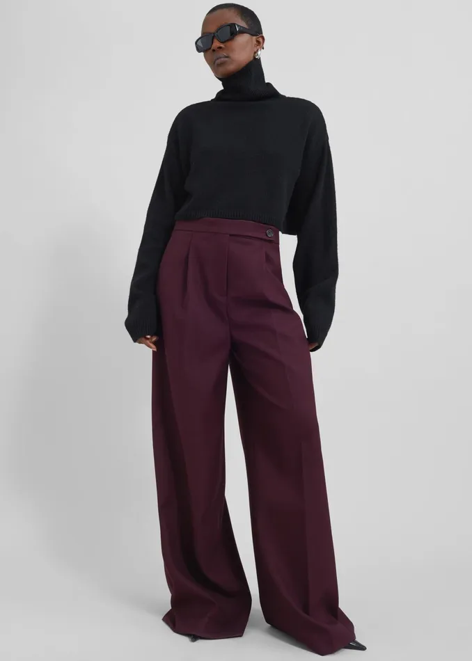 The Frankie Shop Knitwear Athina Cropped Turtleneck Sweater 8211 Black 8211 Women