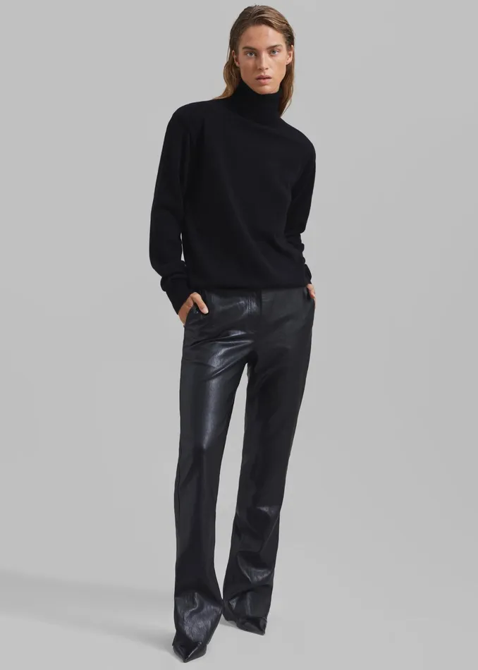 The Frankie Shop Knitwear Ines Thin Padded Turtleneck 8211 Black 8211 Women