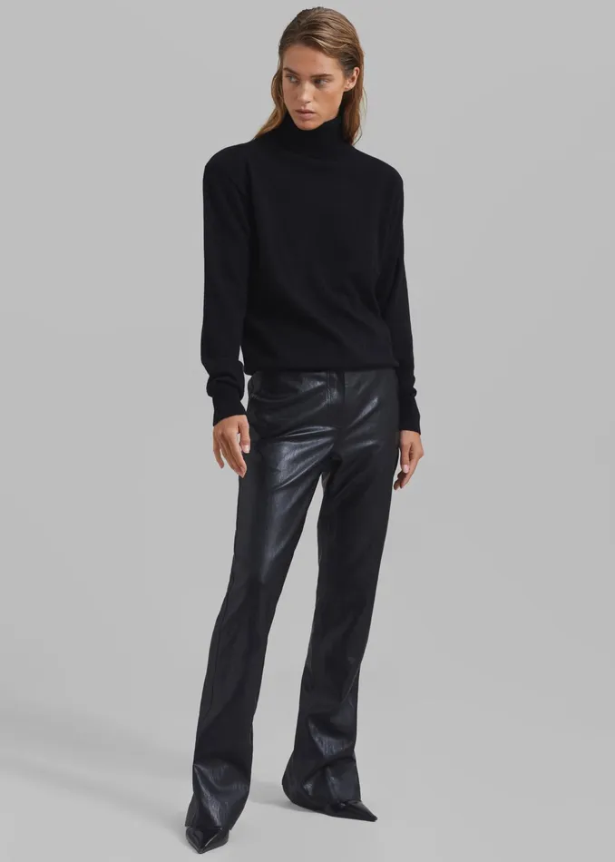 The Frankie Shop Knitwear Ines Thin Padded Turtleneck 8211 Black 8211 Women