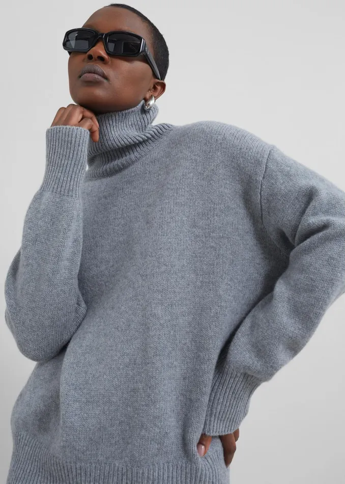 The Frankie Shop Knitwear Milani Wool Turtleneck 8211 Grey 8211 Women