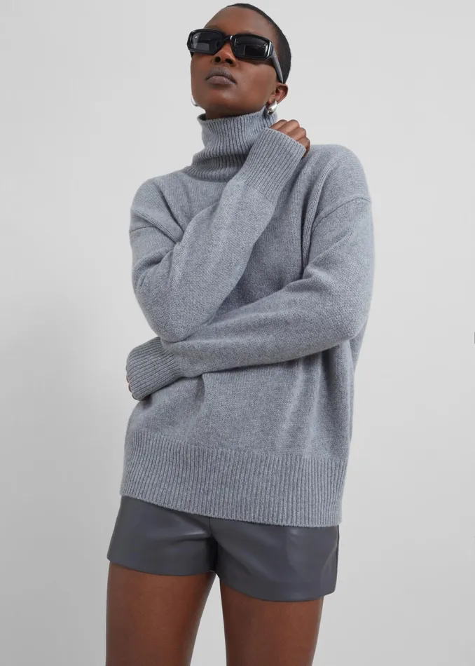 The Frankie Shop Knitwear Milani Wool Turtleneck 8211 Grey 8211 Women