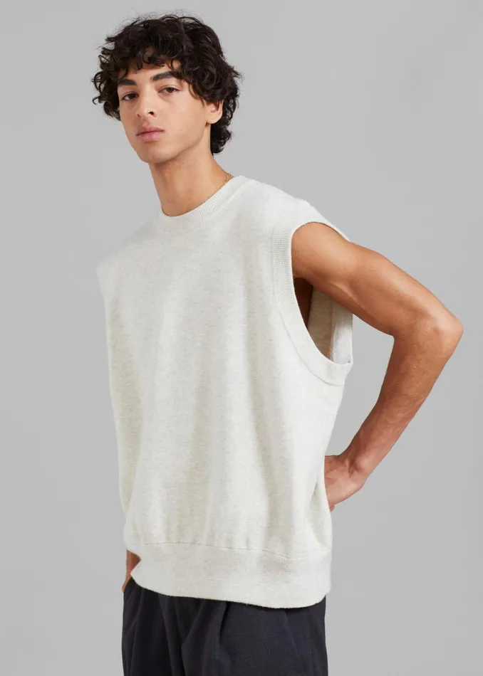 The Frankie Shop Knitwear Owen Knit Vest 8211 Grey Melange 8211 Men