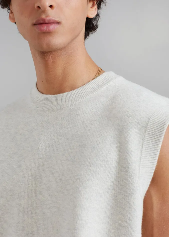 The Frankie Shop Knitwear Owen Knit Vest 8211 Grey Melange 8211 Men