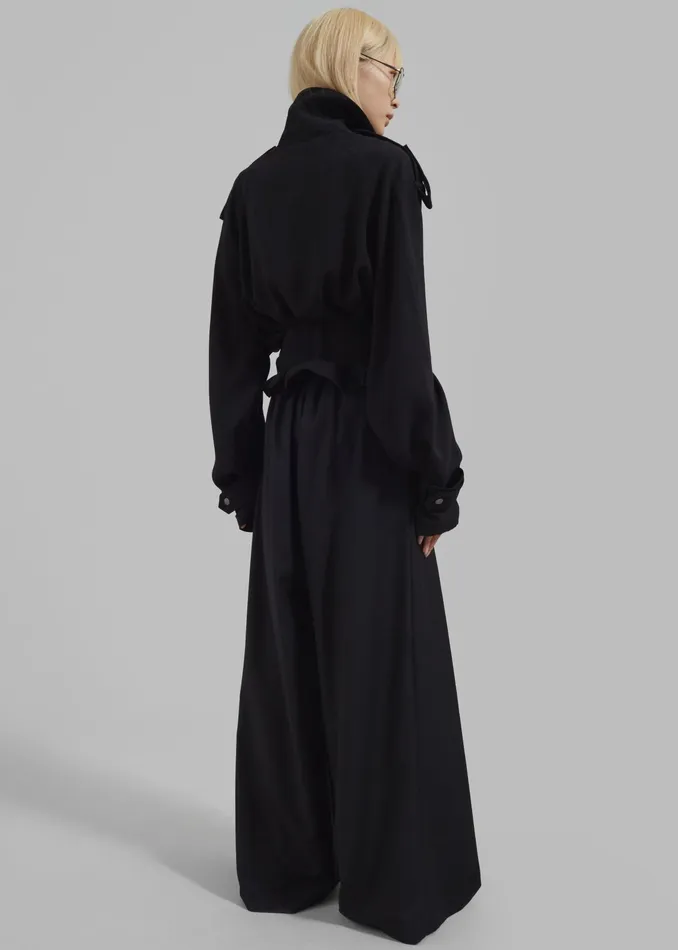 The Frankie Shop Outerwear Faven Cropped Trench 8211 Black 8211 Women