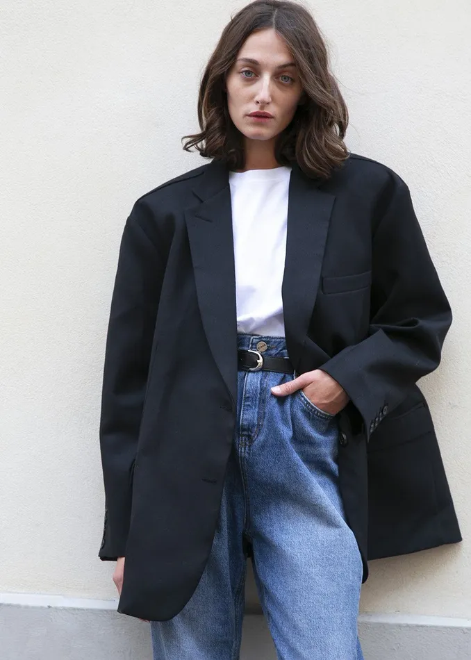 The Frankie Shop Outerwear Frankie Oversized Boyfriend Blazer 8211 Black 8211 Women The Frankie Shop Outerwear Frankie Oversized Boyfriend Blazer 8211 Black 8211 Women