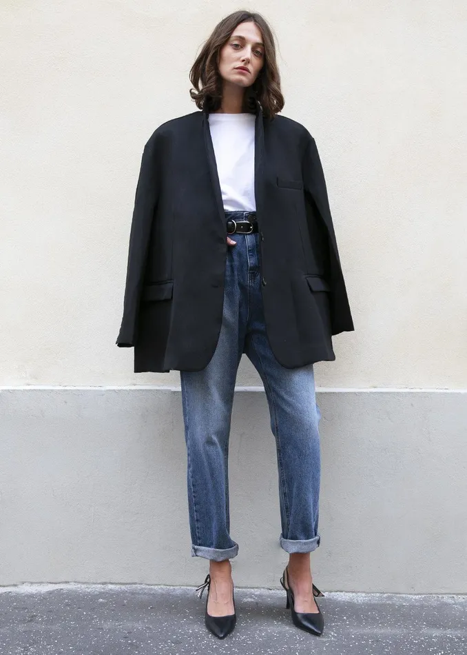 The Frankie Shop Outerwear Frankie Oversized Boyfriend Blazer 8211 Black 8211 Women