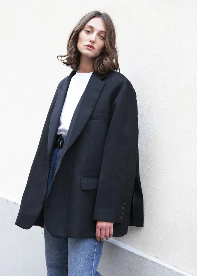 The Frankie Shop Outerwear Frankie Oversized Boyfriend Blazer 8211 Black 8211 Women