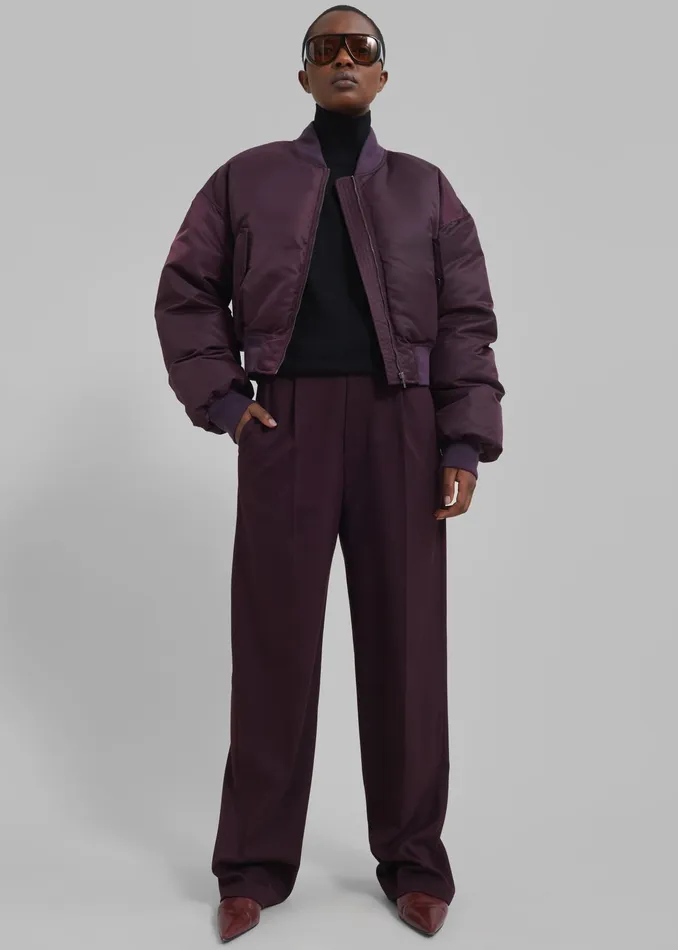 The Frankie Shop Outerwear Houghton Cropped Bomber 8211 Prune 8211 Women
