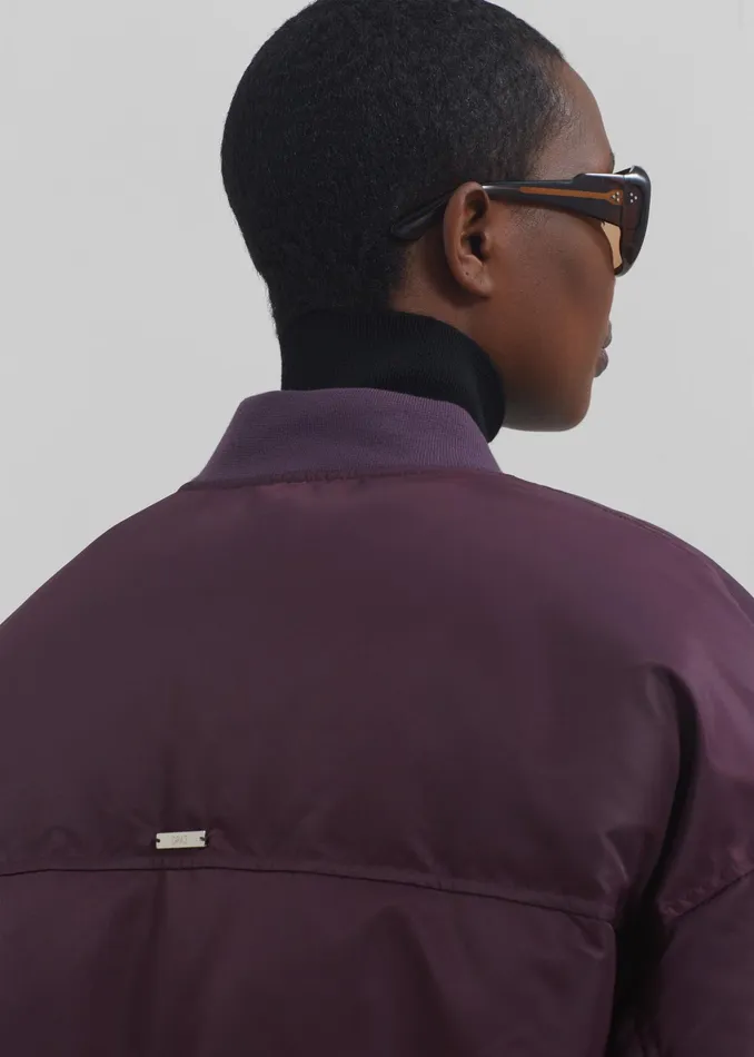The Frankie Shop Outerwear Houghton Cropped Bomber 8211 Prune 8211 Women