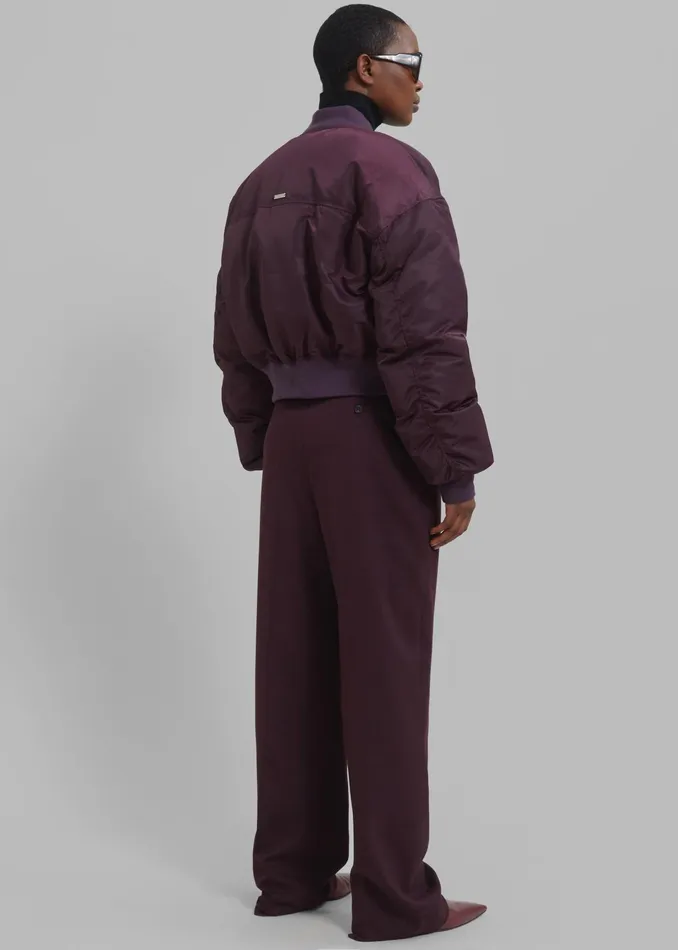 The Frankie Shop Outerwear Houghton Cropped Bomber 8211 Prune 8211 Women