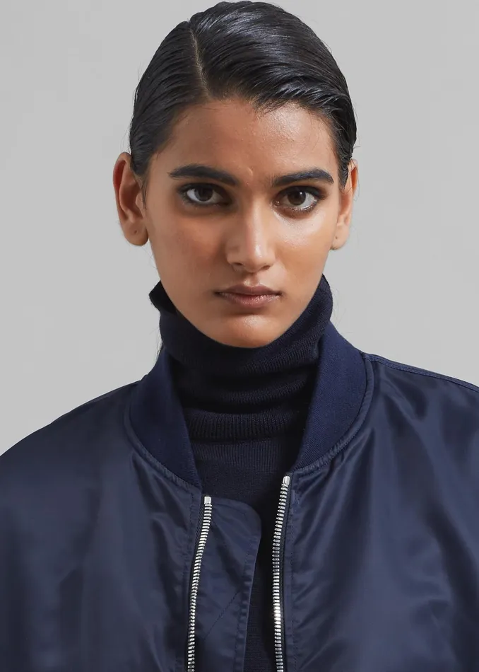 The Frankie Shop Outerwear Isaac Oversized Bomber Coat 8211 Navy 8211 Women