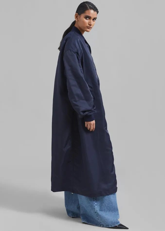 The Frankie Shop Outerwear Isaac Oversized Bomber Coat 8211 Navy 8211 Women