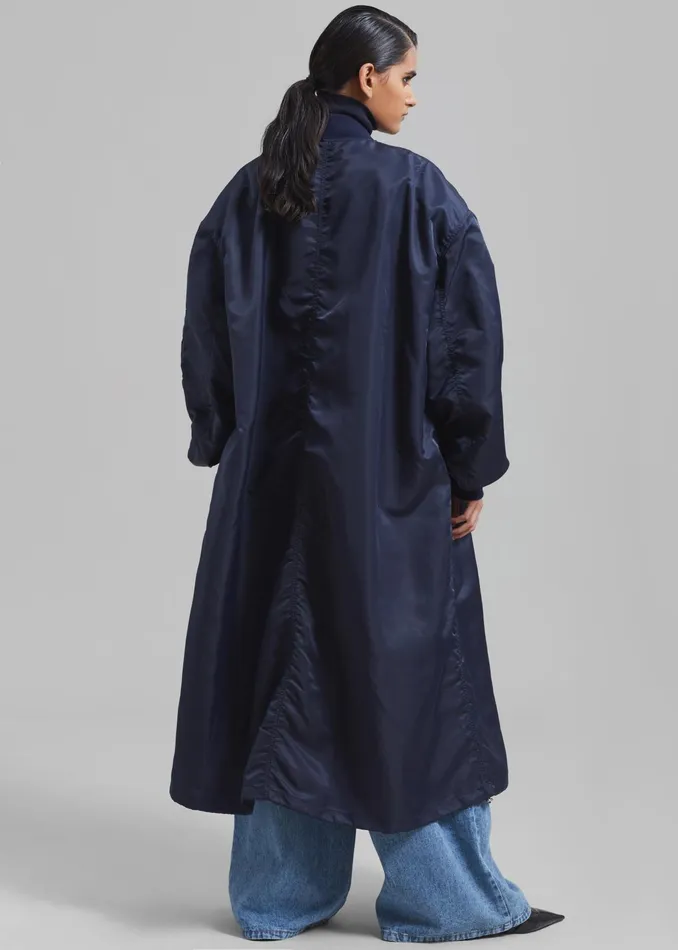 The Frankie Shop Outerwear Isaac Oversized Bomber Coat 8211 Navy 8211 Women